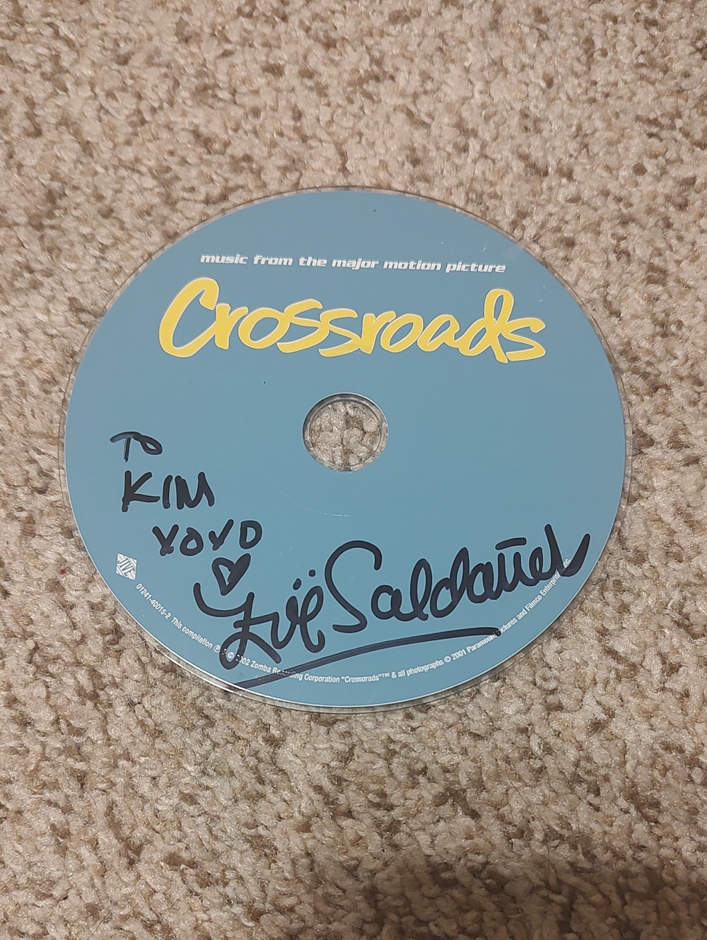 Zoe Saldana PERSONALIZED Sized CD